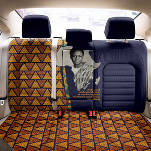 Kwame Nkrumah Ghana Back Car Seat Cover African Map Pattern Design and Economic Freedom Quote Tribute - African Pride