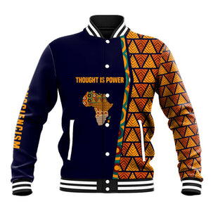 Kwame Nkrumah Ghana Baseball Jacket African Map Pattern Design and Economic Freedom Quote Tribute - African Pride