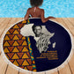 Kwame Nkrumah Ghana Beach Blanket African Map Pattern Design and Economic Freedom Quote Tribute - African Pride
