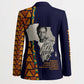 Kwame Nkrumah Ghana Blazer African Map Pattern Design and Economic Freedom Quote Tribute - African Pride