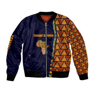 Kwame Nkrumah Ghana Bomber Jacket African Map Pattern Design and Economic Freedom Quote Tribute - African Pride