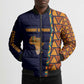 Kwame Nkrumah Ghana Bomber Puffer Jacket African Map Pattern Design and Economic Freedom Quote Tribute - African Pride