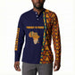 Kwame Nkrumah Ghana Button Sweatshirt African Map Pattern Design and Economic Freedom Quote Tribute