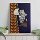 Kwame Nkrumah Ghana Canvas Wall Art African Map Pattern Design and Economic Freedom Quote Tribute - African Pride