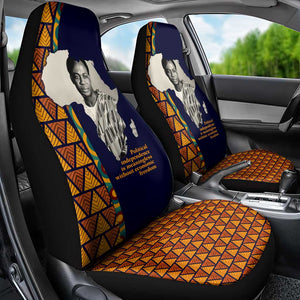 Kwame Nkrumah Ghana Car Seat Cover African Map Pattern Design and Economic Freedom Quote Tribute - African Pride