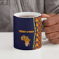 Kwame Nkrumah Ghana Ceramic Mug African Map Pattern Design and Economic Freedom Quote Tribute - African Pride