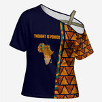 Kwame Nkrumah Ghana Cross Shoulder Shirt African Map Pattern Design and Economic Freedom Quote Tribute - African Pride