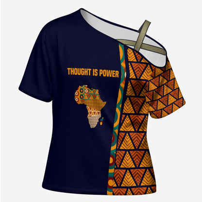 Kwame Nkrumah Ghana Cross Shoulder Shirt African Map Pattern Design and Economic Freedom Quote Tribute - African Pride