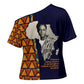 Kwame Nkrumah Ghana Cross Shoulder Shirt African Map Pattern Design and Economic Freedom Quote Tribute - African Pride