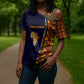 Kwame Nkrumah Ghana Cross Shoulder Shirt African Map Pattern Design and Economic Freedom Quote Tribute - African Pride