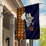Kwame Nkrumah Ghana Garden Flag African Map Pattern Design and Economic Freedom Quote Tribute - African Pride