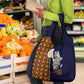 Kwame Nkrumah Ghana Grocery Bag African Map Pattern Design and Economic Freedom Quote Tribute - African Pride