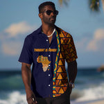 Kwame Nkrumah Ghana Hawaiian Shirt African Map Pattern Design and Economic Freedom Quote Tribute - African Pride