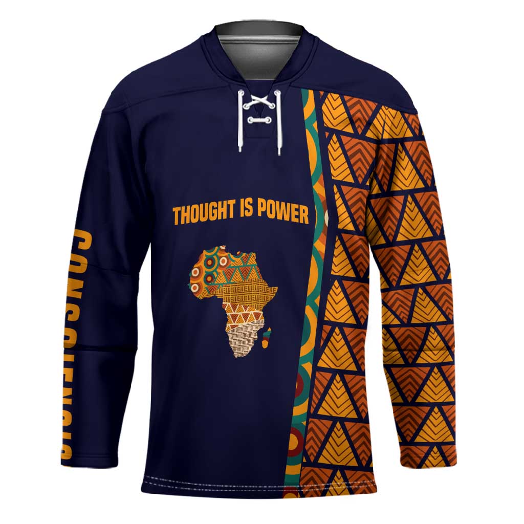 Kwame Nkrumah Ghana Hockey Jersey African Map Pattern Design and Economic Freedom Quote Tribute - African Pride