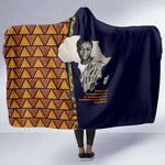 Kwame Nkrumah Ghana Hooded Blanket African Map Pattern Design and Economic Freedom Quote Tribute - African Pride