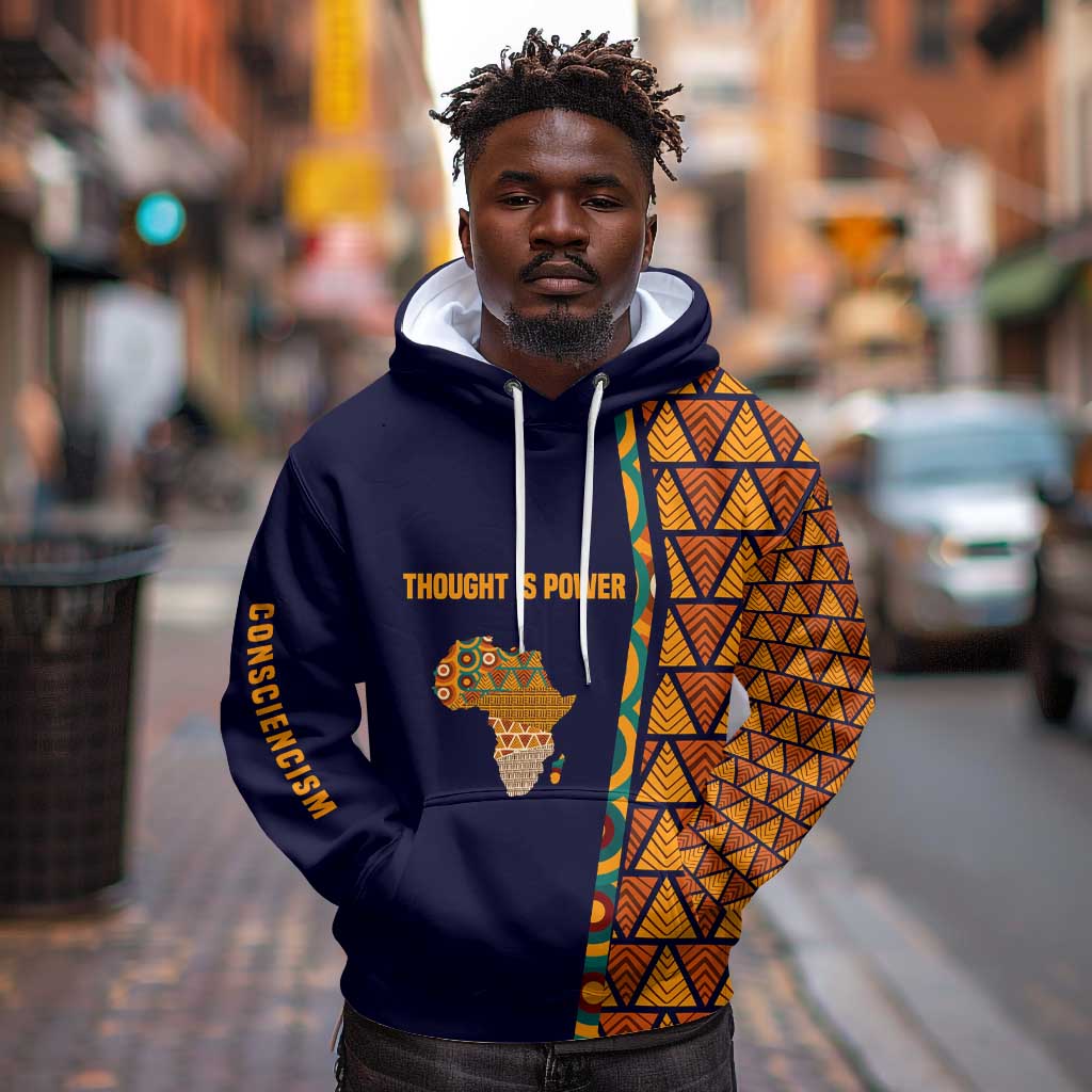Kwame Nkrumah Ghana Hoodie African Map Pattern Design and Economic Freedom Quote Tribute - African Pride