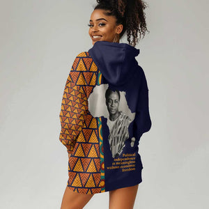 Kwame Nkrumah Ghana Hoodie Dress African Map Pattern Design and Economic Freedom Quote Tribute - African Pride
