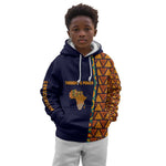 Kwame Nkrumah Ghana Kid Hoodie African Map Pattern Design and Economic Freedom Quote Tribute - African Pride