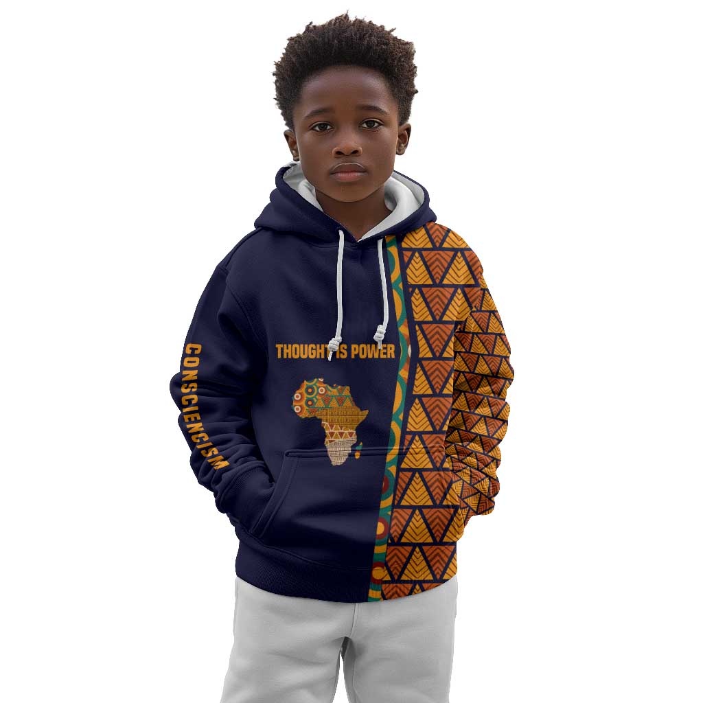 Kwame Nkrumah Ghana Kid Hoodie African Map Pattern Design and Economic Freedom Quote Tribute - African Pride