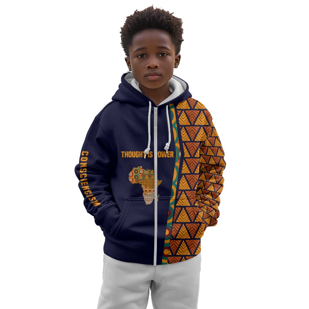 Kwame Nkrumah Ghana Kid Hoodie African Map Pattern Design and Economic Freedom Quote Tribute - African Pride