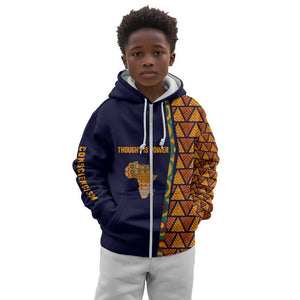 Kwame Nkrumah Ghana Kid Hoodie African Map Pattern Design and Economic Freedom Quote Tribute - African Pride
