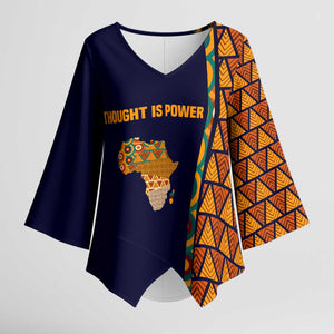 Kwame Nkrumah Ghana Kimono Sleeve Blouse African Map Pattern Design and Economic Freedom Quote Tribute - African Pride