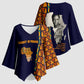 Kwame Nkrumah Ghana Kimono Sleeve Blouse African Map Pattern Design and Economic Freedom Quote Tribute - African Pride