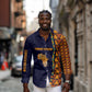 Kwame Nkrumah Ghana Long Sleeve Button Shirt African Map Pattern Design and Economic Freedom Quote Tribute - African Pride