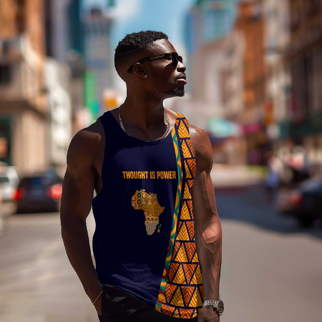 Kwame Nkrumah Ghana Men Tank Top African Map Pattern Design and Economic Freedom Quote Tribute - African Pride