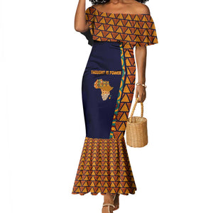Kwame Nkrumah Ghana Mermaid Dress African Map Pattern Design and Economic Freedom Quote Tribute - African Pride