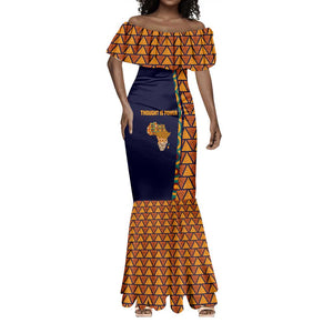 Kwame Nkrumah Ghana Mermaid Dress African Map Pattern Design and Economic Freedom Quote Tribute - African Pride