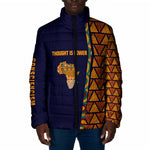 Kwame Nkrumah Ghana Padded Jacket African Map Pattern Design and Economic Freedom Quote Tribute - African Pride