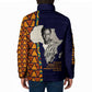 Kwame Nkrumah Ghana Padded Jacket African Map Pattern Design and Economic Freedom Quote Tribute - African Pride