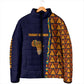 Kwame Nkrumah Ghana Padded Jacket African Map Pattern Design and Economic Freedom Quote Tribute - African Pride