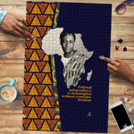 Kwame Nkrumah Ghana Puzzle African Map Pattern Design and Economic Freedom Quote Tribute - African Pride