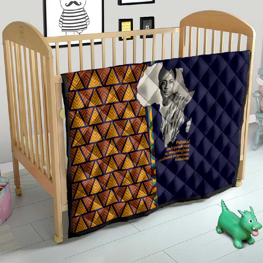 Kwame Nkrumah Ghana Quilt African Map Pattern Design and Economic Freedom Quote Tribute - African Pride