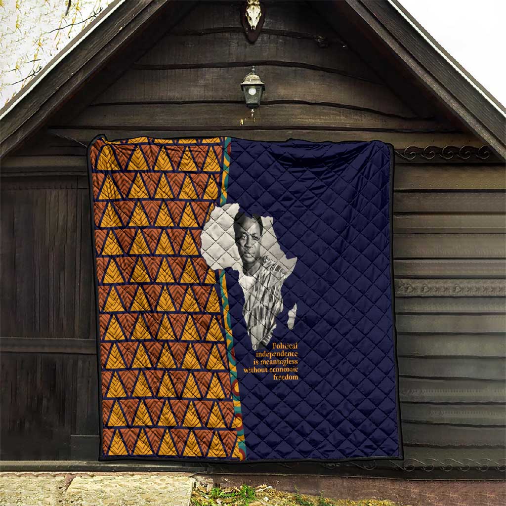 Kwame Nkrumah Ghana Quilt African Map Pattern Design and Economic Freedom Quote Tribute - African Pride