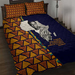 Kwame Nkrumah Ghana Quilt Bed Set African Map Pattern Design and Economic Freedom Quote Tribute - African Pride