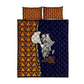 Kwame Nkrumah Ghana Quilt Bed Set African Map Pattern Design and Economic Freedom Quote Tribute - African Pride