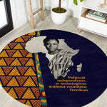 Kwame Nkrumah Ghana Round Carpet African Map Pattern Design and Economic Freedom Quote Tribute - African Pride