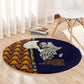 Kwame Nkrumah Ghana Round Carpet African Map Pattern Design and Economic Freedom Quote Tribute - African Pride