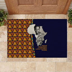 Kwame Nkrumah Ghana Rubber Doormat African Map Pattern Design and Economic Freedom Quote Tribute - African Pride