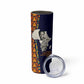 Kwame Nkrumah Ghana Skinny Tumbler African Map Pattern Design and Economic Freedom Quote Tribute - African Pride