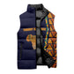 Kwame Nkrumah Ghana Sleeveless Puffer Jacket African Map Pattern Design and Economic Freedom Quote Tribute - African Pride