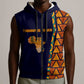 Kwame Nkrumah Ghana Sleeveless Zip Hoodie African Map Pattern Design and Economic Freedom Quote Tribute - African Pride