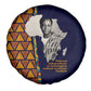 Kwame Nkrumah Ghana Spare Tire Cover African Map Pattern Design and Economic Freedom Quote Tribute - African Pride