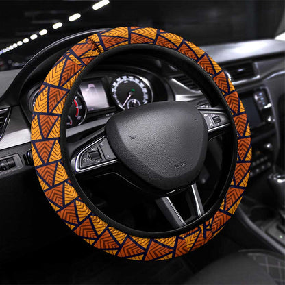Kwame Nkrumah Ghana Steering Wheel Cover African Map Pattern Design and Economic Freedom Quote Tribute - African Pride