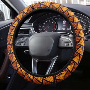 Kwame Nkrumah Ghana Steering Wheel Cover African Map Pattern Design and Economic Freedom Quote Tribute - African Pride