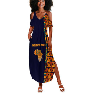 Kwame Nkrumah Ghana Summer Maxi Dress African Map Pattern Design and Economic Freedom Quote Tribute - African Pride