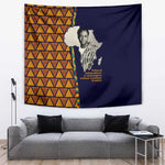 Kwame Nkrumah Ghana Tapestry African Map Pattern Design and Economic Freedom Quote Tribute - African Pride
